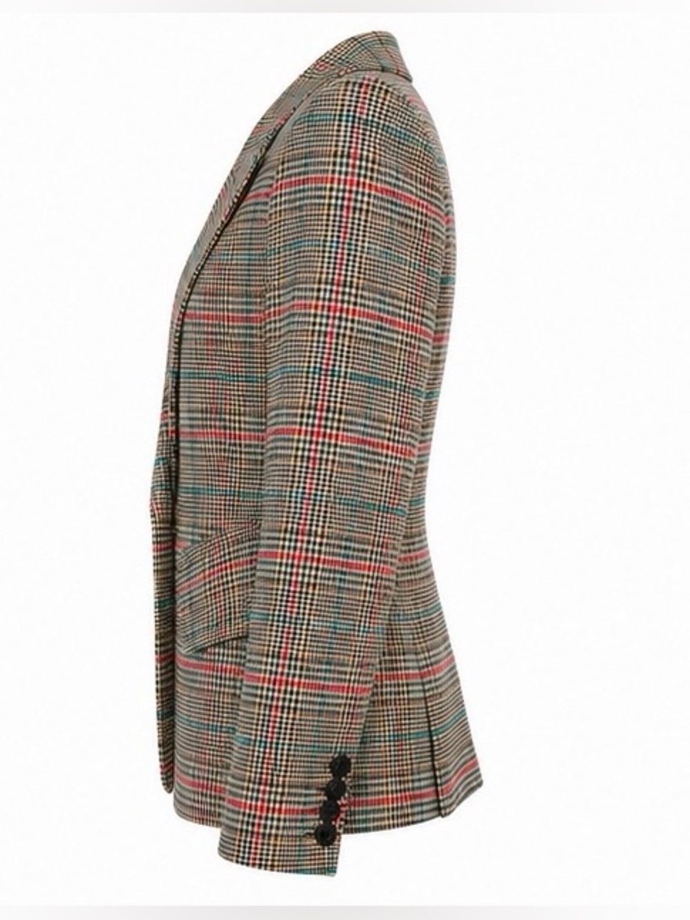 SMYTHE Size 8 Plaid One-Button Tailored Blazer Multicolor Check *PRISTINE* - Picture 3 of 5